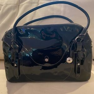 Furla black patent leather bag